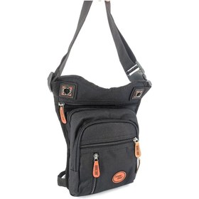 Resim GVNLAND Seventeen Çok Gözlü Su Geçirmez Siyah Bel Bacak Omuz Motorcu Çantası Bodybag 3470 