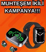 Resim NOY Yeni Nesil Akıllı Saat ve Ucuz Kaliteli Bluetooth Kablosuz Kulaklık Amoled Ekran 