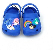Resim QUEEN AKSESUAR Crocs Tarz Model Sandalet Terlik Mickey Dinazor Süslü Erkek Çocuk Saks Mavi 
