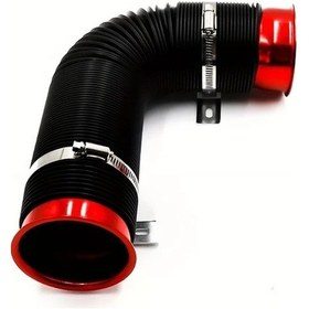 Resim Globalbloom Universal 3 Esnek Araç Soğuk Hava Emiş Hortumu Filtre Boru Teleskopik Tüp Red 1 Pc 