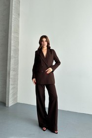 Resim Jaglion New Season Premium Çift Düğme Kadın Alt Üst Blazer Takım 