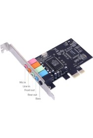 Resim PCI Express x1 PCI-E 5.1ch CMI8738 chipsetli Ses Kartı 