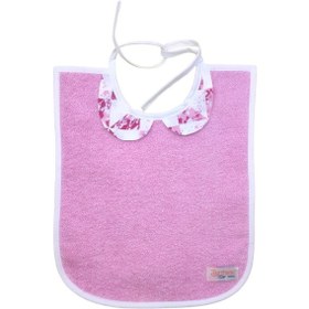 Resim Bezhane %100 Pamuk Beyaz Biyeli - Pembe Mama Önlüğü Pembe 