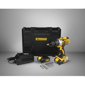 Resim Rtrmax RTX2014 18V 2.0 Ah Kömürsüz Li-ion Çift Akülü Darbeli Matkap Vidalama 