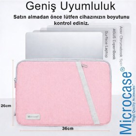 Resim Apple Uyumlu MacBook Air 15 İnch M3 2024 Ve Tabletler İçin Sleeve Tipi Çanta Pembe Al5422 Laptop Çantası 