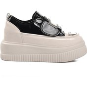 Resim Guja 24k373 Kadın Hakiki Rugan Deri Yüksek Taban Taşlı Cırtlı Sneaker Günlük Ayakkabı 