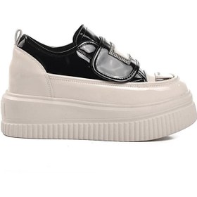 Resim Guja 24k373 Kadın Hakiki Rugan Deri Yüksek Taban Taşlı Cırtlı Sneaker Günlük Ayakkabı 