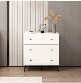 Resim Bona Country 3 Çekmeceli Mebran Şifonyer-beyaz Beyaz 