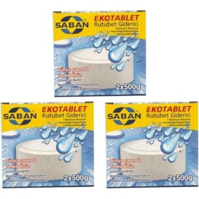 Resim Genel Markalar Nem Alıcı Rutubet Giderici Yedek Tablet 3'lü 2 x 500 gram Natural 