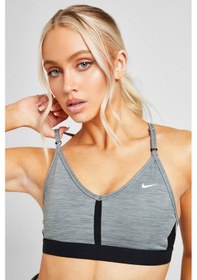 Resim Nike Dri Fit Indy V Neck Light Support Womens Bra Black Kadın Sporcu Sütyeni Gri Gri 