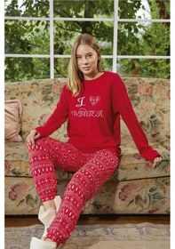 Resim Aydoğan Kadın Bisiklet Yaka Termal Pijama Takımı 30000k- 1 Adet Kırmızı 