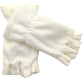 Resim Axe Sportswear Ekru Parmaksız Kesik Yarım Parmak Kışlık Termal Polar Eldiven Ekru 