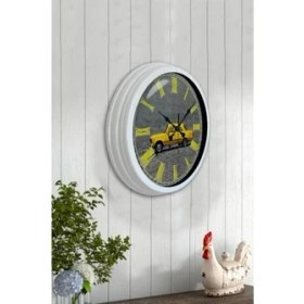 Resim Bahat Tedarik Salon Ofis Duvar Saati Beyaz Alüminyum Metal Çerçeve 40 cm 