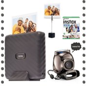 Resim Instax Wide Link Gri Akıllı Telefon Yazıcısı Ve Pal Metal Siyah Dijital Kamera Seti 