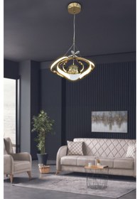 Resim Dron Tek Top 2 Modern Sarkıt Led Avize - - Kumandalı / Gold Gold 