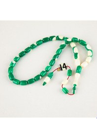 Resim Kadim Katalin Bilardo Top Obje No:14 Kapsül Kesim 7x10.5mm Tespih Beyaz - Yeşil 