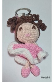 Resim Wanderlust Sevimli Oyun Arkadaşı Anahtarlık Amigurumi Organik Oyuncak 9cm 