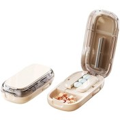 Resim Yeni Çeyrek Hap Kesici Saklama Kutusu Ayarlanabilir Taşınabilir Ilaç Tablet Ilaç Toz Geçirmez Bölücü Organizatör Kırıcı Hap Kesici Şarap Kırmızı 