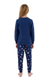 Resim Rolypoly Rp3696-2 Kız Çocuk Kışlık İkili Pijama Takım Koyu İndigo 