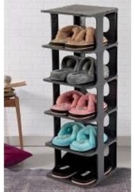 Resim Antrasit - Koyu Gri - Gri Lüks Ayakkabılık 4832 Ahşap Rengi 