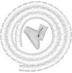 Resim Hakay Beyaz Spiral Boru Kablo Kanalı, 1 mt x 22 Mm, Düzenleyici ve Toplayıcı 
