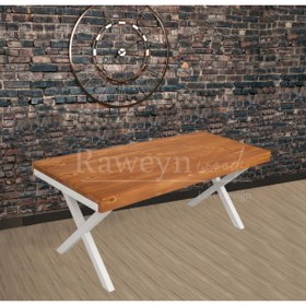 Resim deryawood Raweyn Masif Ahşap Sirius Toplantı Masası Beyaz Ayak 110*280*76 Cm 