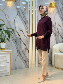 Resim KADO ÇİÇEK JAKAR DESENLİ RİBANALI TUNİK 262926 - Kahverengi / 46 