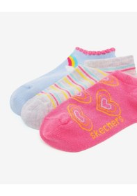 Resim Skechers 2'li Paket Funny Feet Bilekli Çorap Büyük Kız Çocuk Pembe-mavi-gri Sk2520122-3474 