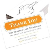 Resim Hediye Sadelik Orta Parmak Kartı Yasadışı Park Hatırlatma Kartı Kötü Park İhlali Çıkartmalar Uyarı Işareti Kartı Whıte 