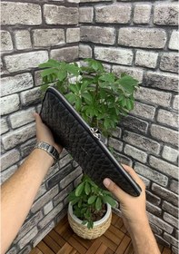 Resim Guard Nakış Desenli Antrasit Clutch Çanta 
