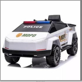 Resim Su Ateş Çocuk Oto Galerisi Robot Teknolojisi Tesla Akülü Polis Arabası Siyah ve Beyz Renk SUA-1119999 