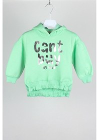 Resim Escabel Kız Çocuk Salash Kesim Kapişonlu Sweatshirt Yeşil 