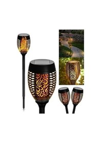 Resim Alev Efektli Solar Bahçe Lambası Dekoratif Led Aydınlatma 51 Cm. Siyah 