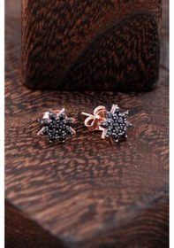 Resim Yıldızlı Rose Gümüş Küpe 2439 