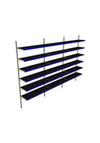 Resim 6 Katlı 3'lü Duvara Monte - Standart Market Rafı Mavi-40x75 Cm Mavi 
