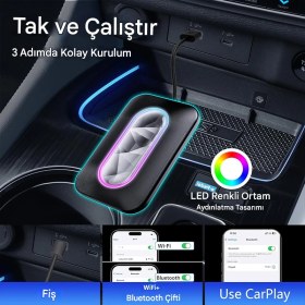 Resim Carplay Android Auto Youtube Video Adaptörü 2gb Ram 16GB Rom Ai Box Netflix Hareket Halinde Video 