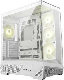 Resim MSI MAG PANO 130R PZ White - Mid-Tower oyun bilgisayarı kasası - 400 mm uzunluğa kadar GPU'ları destekler, çıkarılabilir toz filtresi, USB 20Gbps (Tip-C), Back-Connect ATX ve Micro-ATX anakart desteği 