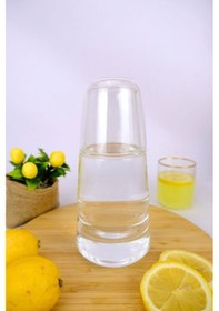 Resim Digithome Cam Kapaklı Başucu Su Ve Meşrubat Sürahisi Karaf Şişe 750 Ml 04145 C1-1-154 