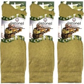 Resim Askeri Kışlık Termal Çorap Nano Yeşil 3 Çift Haki 