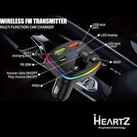 Resim HEARTZ FM TRANSMİTTER MODULATOR ARAÇ FAST QUICK CHARGE HIZLI ŞARJ FLASH BELLEK MİCRO SD MP3 PLAYER 12-24 V PD 20W YÜKSEK KALİTE (PD 01) 