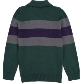 Resim U.s. Polo Assn. Erkek Çocuk Yeşil Kazak Düz Yaka Pamuklu Slim Fit Trend Tasarım 