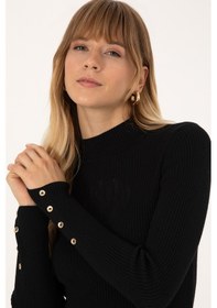 Resim U.S. Polo Assn. Kadın Siyah Yarım Balıkçı Yaka Kazak 50310051-VR046 