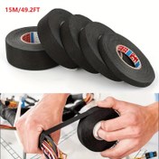 Resim 15M 9/15/19/25MM Isıya Dayanıklı Yapışkanlı Kumaş Bant Otomotiv Kablo Bant Kablo Teli Elektriksel Isı Bantı Elektrikçiler&İnşaatçılar&Atölyeler için 