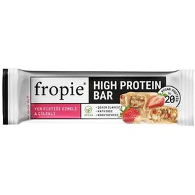 Resim Fropie fropie glutensiz yer fıstıklı çilekli protein bar 40 gr 
