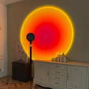 Resim Günbatımı lambası projeksiyonu LED lamba, 16 renk gece lambası, gün batımı projeksiyon lambası, zemin lambası oda dekorasyonu, RGB lamba, güneş, güneş ışığı, gün doğumu lambası ve gökkuşağı lambası. Fotoğraf çekimi/selvi partisi için dört mod ayarlı, ev oturma odası yatak odası dekorasyonu, açık hava kampı/düğün dekorasyonu/Sevgililer Günü/Halloween/Noel dekorationi 