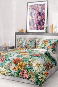 Resim MONOHOME Çift Kişilik Pamuk Saten Lastikli Çarşaf Nevresim Takımı - 3D Daisy Koleksiyonu, premium0989 