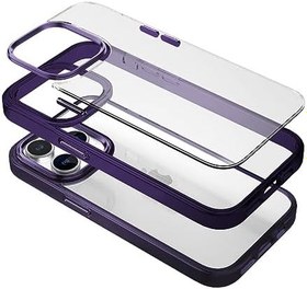 Resim BUFF LABS Buff iPhone 15 Pro Max ile Uyumlu New Air Bumper Kılıf, Koruyucu Telefon Kılıfı (Mor) 