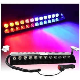 Resim 12 Ledli Kırmızı Mavi Çakar Led Vantuzlu Araç İçi 