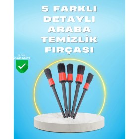 Resim Flamex 5'li Araba Temizlik Fırçaları-Farklı Boyutlu Fırçalarla Derinlemesine Temizlik 