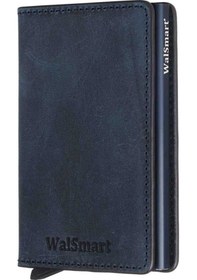 Resim Walsmart Slim Crazy Akıllı Mekanizmalı Cüzdan Hakiki Deri 